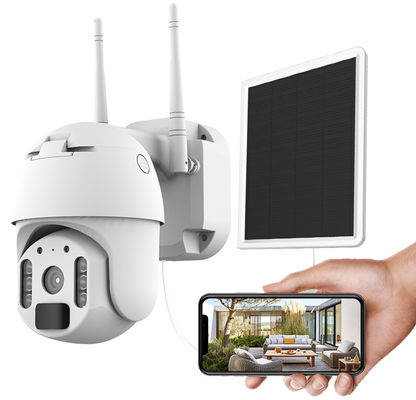2021 radio imperméable extérieure d'IP de caméra de la graine PTZ de dôme de télévision en circuit fermé de caméra de Wifi de degré de sécurité intégré solaire de la sirène HD 1080P PIR Battery